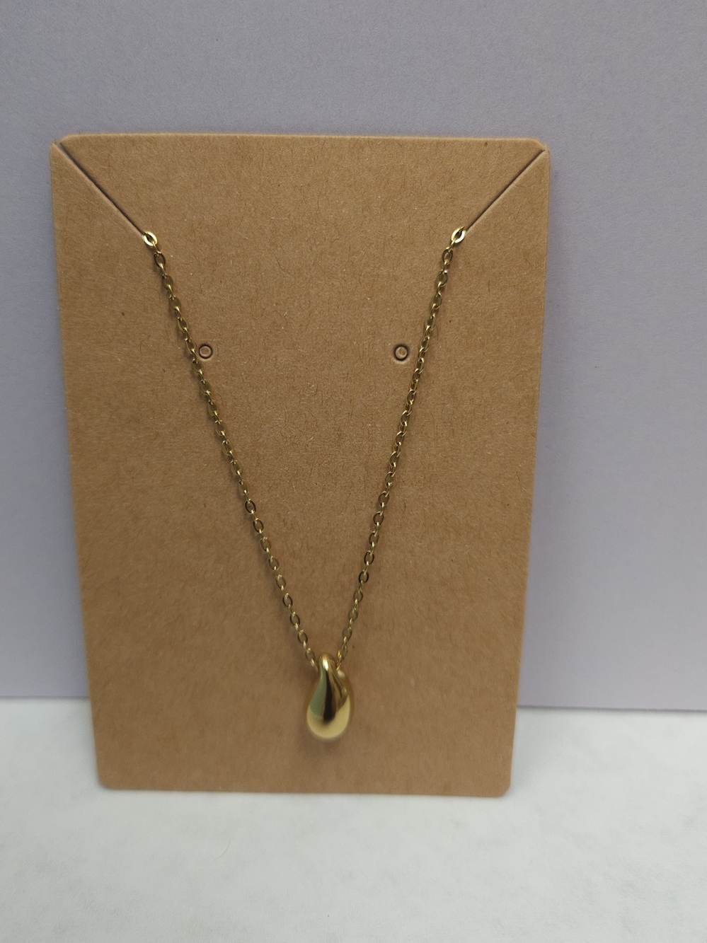 Gold Teardrop Pendant Necklace - Women Jewelry
